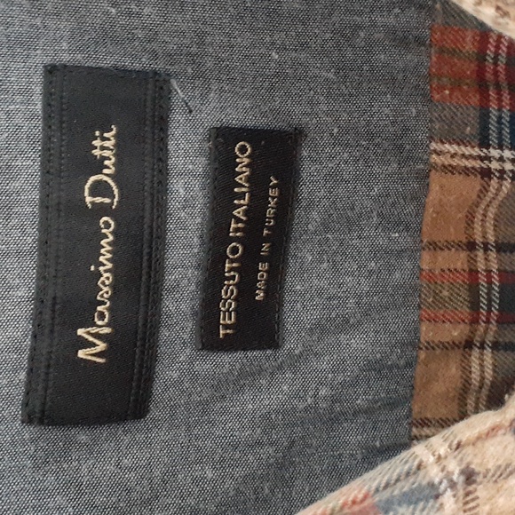 Massimo Dutti Tessuto Italiano mens L long sleeve button down plaid shirt - Picture 3 of 11